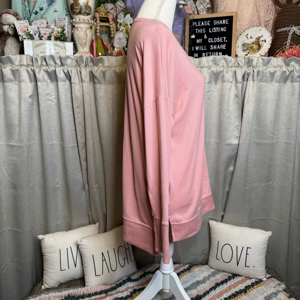 Time and Tru Pink Crew Neck Sweater Size M/L - Picture 5 of 10
